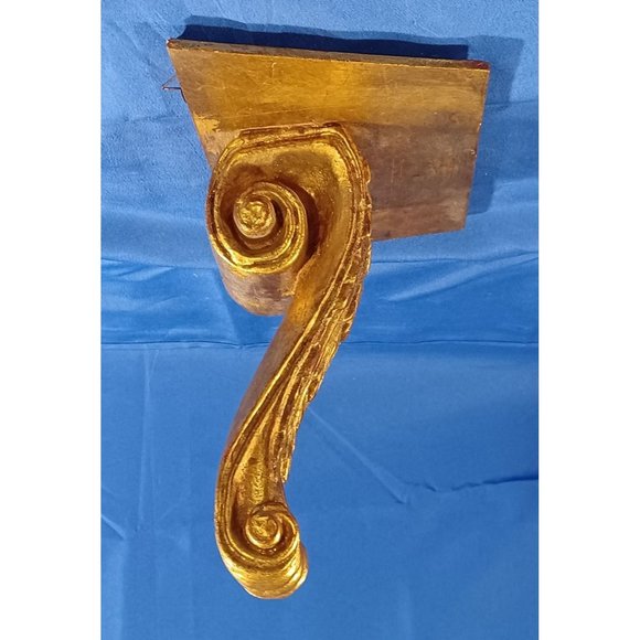 Vtg 10" Italian Gold Gilt Hand Carved Wood Wall Sconce Hollywood Regency… - Picture 4 of 7